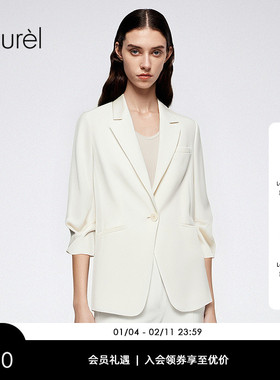 【醋酯纤维】Laurel劳芮新款一粒扣淡人压褶西装女LWD365T06000