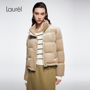 短款 Laurel劳芮25秋新款 立领龟背羽绒服LWL364L00900 醋酸丝绒