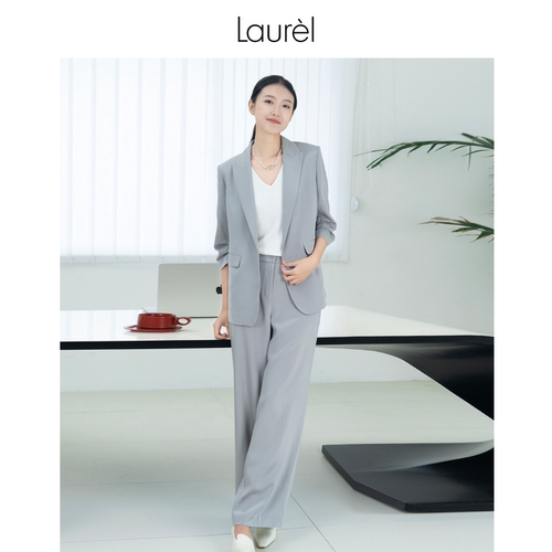 LAUREL垂感休闲简约西装裤
