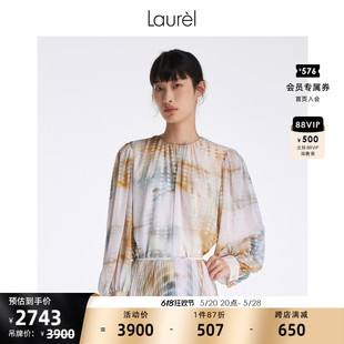 Laurel春夏光影晕染宫廷风款 上衣女LWL342C08300 衬衫 洋气袖