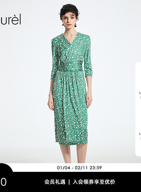 【33MM重磅真丝】Laurel劳芮25春秋新藤蔓印花茶歇裙LWL362Y08900