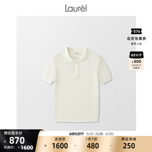 POLO领短款 Laurel24春夏新款 LWD333M06100 进口环保醋酸 针织衫