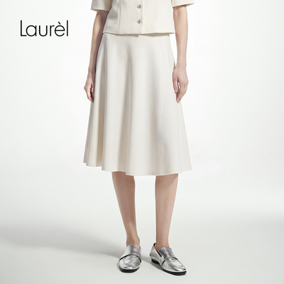 Laurel劳芮26夏新款高腰A字垂坠感中长半身裙LWD371Q02100