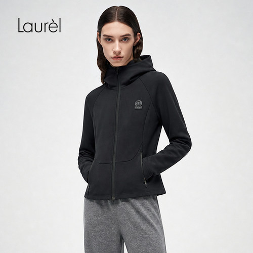 【锦纶】Laurel劳芮26早秋新款连帽修身运动夹克外套LWD375W03000