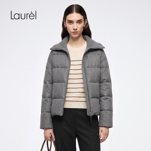 【白鹅绒】Laurel劳芮26秋冬新款羊毛针织短款羽绒服LWD373L02500