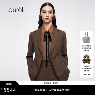 琥珀棕解构收腰西装 Laurel劳芮新款 LWL364T04200 牦牛绒