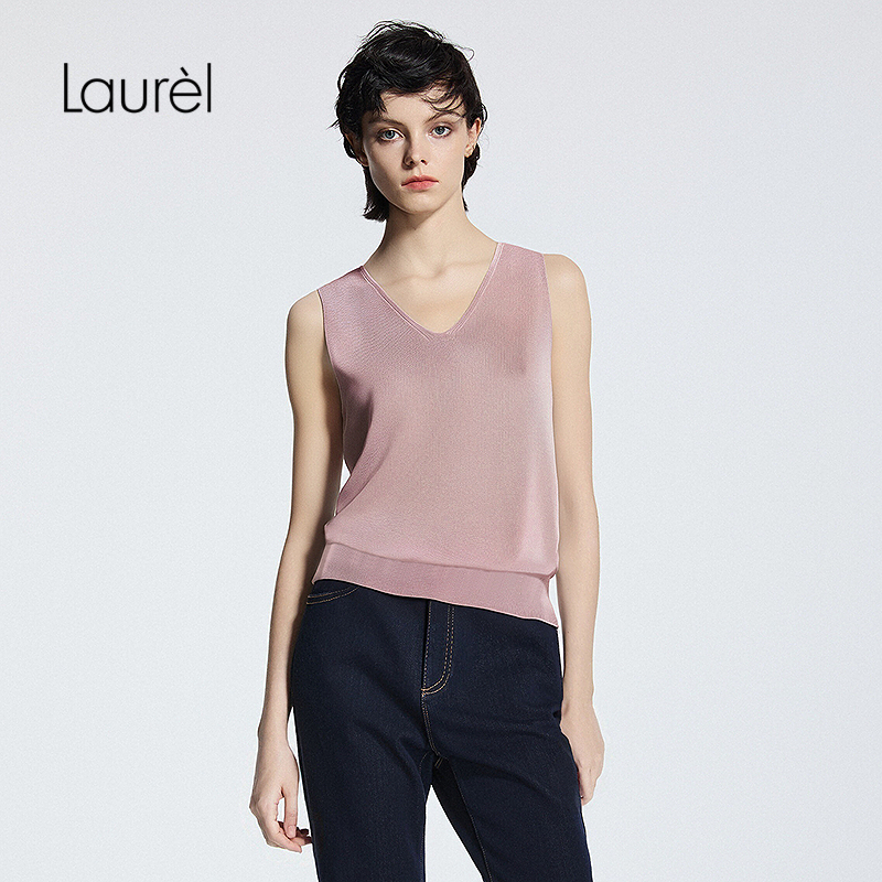 【粘纤】Laurel劳芮25春秋新款V领针织背心女LWD365M03600