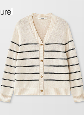 【IGEA意式柔纱】Laurel劳芮新款学院条纹开衫LWL363M01900