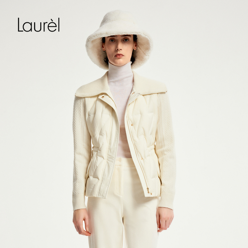 【白鹅绒】Laurel劳芮新款收腰针织摩登中性羽绒服女LWD353L02000