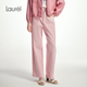 女LWL362K07100 Laurel劳芮极光粉航海高腰直筒牛仔裤 棉
