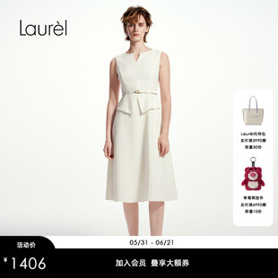 Laurel劳芮新款假两件无袖收腰淡人极简连衣裙LWD361Y02500
