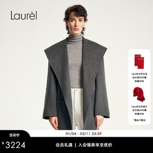 【绵羊毛】Laurel劳芮秋冬新款羊毛收腰短款大衣女LWD333D06400