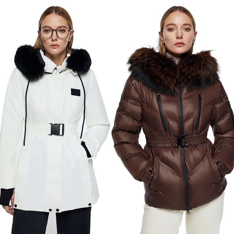 【大乐严选】【白鹅绒】Laurel劳芮新款连帽收腰羽绒服