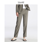 Laurel劳芮春夏大象灰九分锥形裤 轻薄绵羊毛 女LWL341K11000