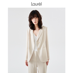 Laurel劳芮春秋香槟杏两粒扣廓系休闲西装 LWD331T01400 外套女