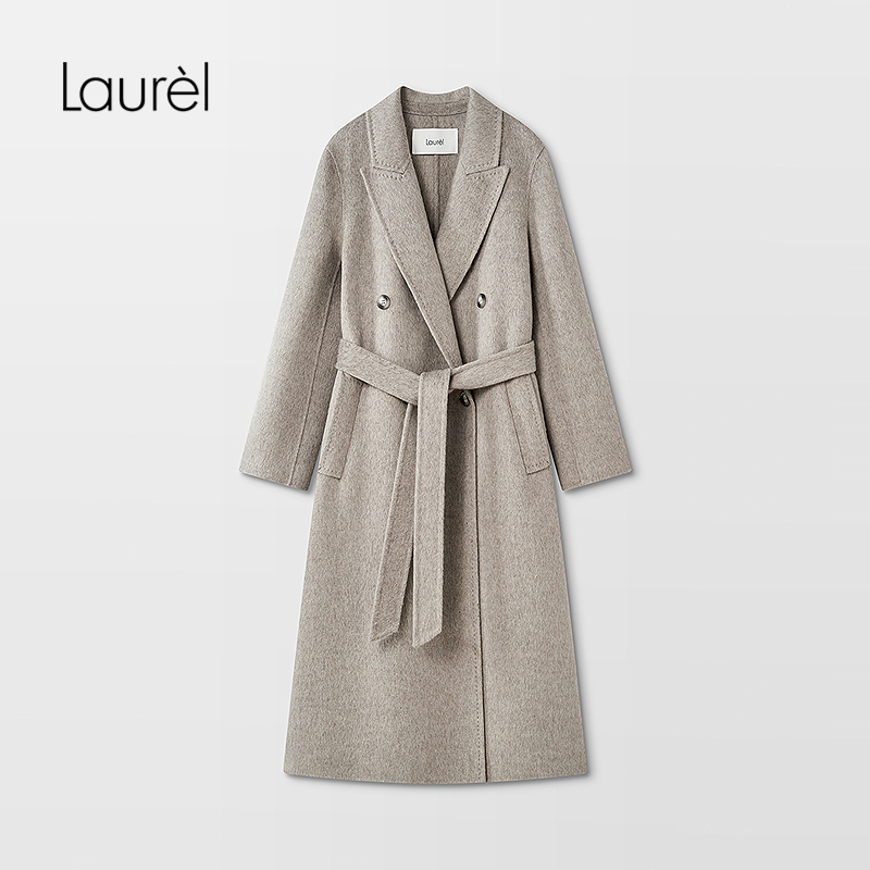 【绵羊毛】Laurel劳芮25秋新款西装领系带收腰大衣LWD353D03800