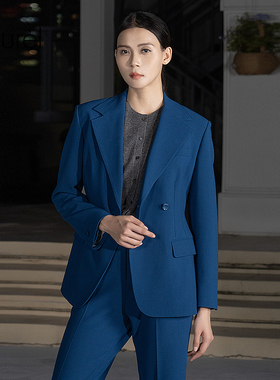 【绵羊毛】 Laurel劳芮新款柏林蓝羊毛西装女LWL354T00700