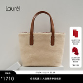 Laurel劳芮新款 绒绒毛料 毛绒托特包LWL363O00300