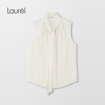 【桑蚕丝】Laurel劳芮款浅春系无袖飘带上衣女LWD355C02500