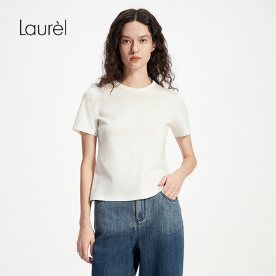 【棉】Laurel劳芮25春秋新款正肩宽松航海基础款T恤LWD361Z00900