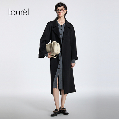 【山羊绒】Laurel劳芮新款经典系带长款大衣LWD364D02100