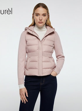 【白鹅绒】Laurel劳芮新款针织拼接排骨羽绒服LWD344L01700