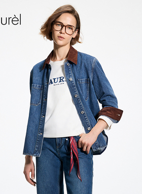 【巴恩风】Laurel劳芮26春新款衬衫式撞色领牛仔外套LWL371W00700