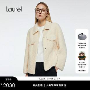 【绵羊毛】Laurel劳芮新款皮毛一体衬衫式短夹克LWD363R00300