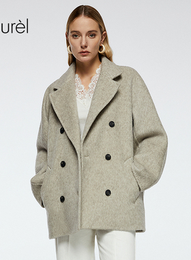 【绵羊毛】Laurel劳芮新款宽松双排扣短大衣LWD363D01200