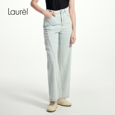 【莱赛尔】Laurel劳芮25春秋新款高腰微喇显瘦牛仔裤LWD361K01900