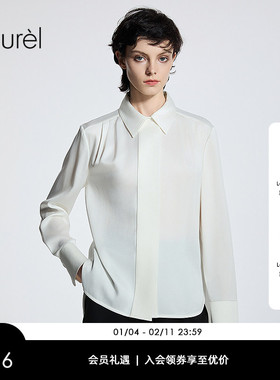 【醋酯纤维】Laurel劳芮25秋新款简约挺括缎面衬衫女LWD365C02200