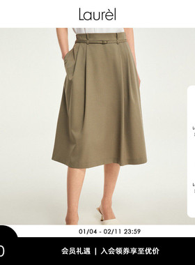 【轻薄绵羊毛】Laurel劳芮春夏简约百褶半身裙女LWD343Q00400