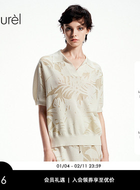 【锦纶】Laurel劳芮波嬉提花polo领短袖针织衫LWL362M05900