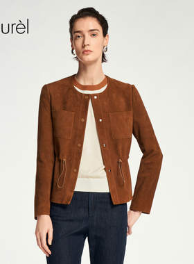 【羊皮革】Laurel劳芮新收腰复古可露丽美拉德外套女LWL353X02500
