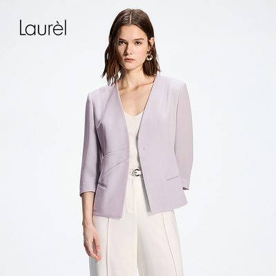 【日本进口三醋酸】Laurel劳芮26春新款捏褶无领西装LWD371T01100