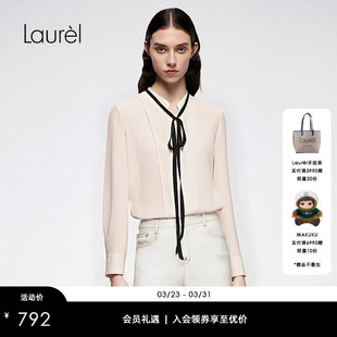 Laurel劳芮新款 LWD366C20300 优雅飘带领衬衫