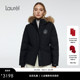 Laurel劳芮新款 白鹅绒 收腰毛领连帽羽绒服LWD364L04500