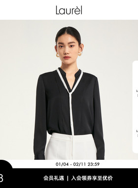 Laurel劳芮早秋新款时尚简约航海学院气质长袖衬衫女LWD342C10300