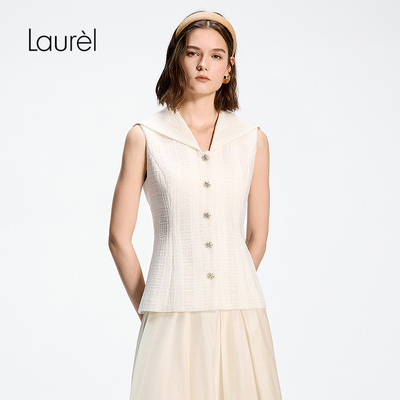 【小香风花纱】Laurel劳芮26春新款海军领收腰马甲LWD371B00400