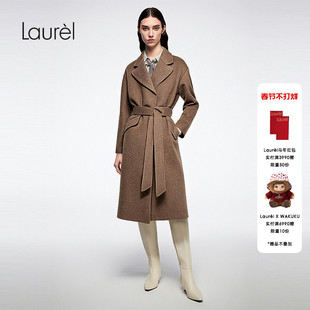 【15.5μm山羊绒】Laurel劳芮新款翻领长款大衣LWD371D00100