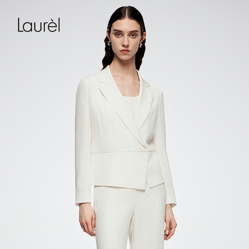 【桑蚕丝】Laurel劳芮25秋新款Strich Blüte西装女LWL363T00900