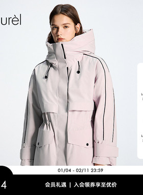 【白鹅绒】Laurel劳芮25秋新款工装风连帽宽松羽绒服LWD354L201DX