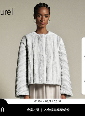 【白色天鹅绒小母貂】Laurel劳芮新款丹麦袖水貂LWL364S01300