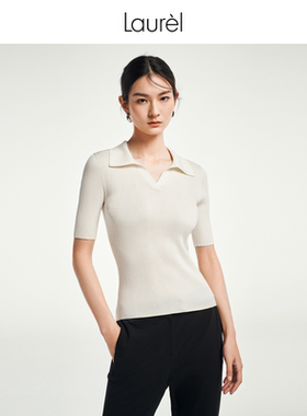【真丝】Laurel劳芮春新款Polo领航海短袖针织女LWL351M02700