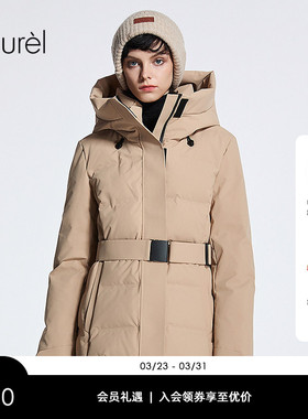 【白鹅绒】Laurel劳芮新款工装风连帽羽绒服LWD353L01800