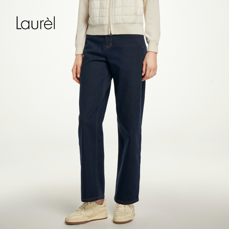 【棉】Laurel劳芮新款绒底直筒牛仔裤女LWL354K06100
