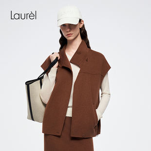 超轻廓形马甲LWL364B00800 Laurel劳芮新款 臻绒高密奢毛呢