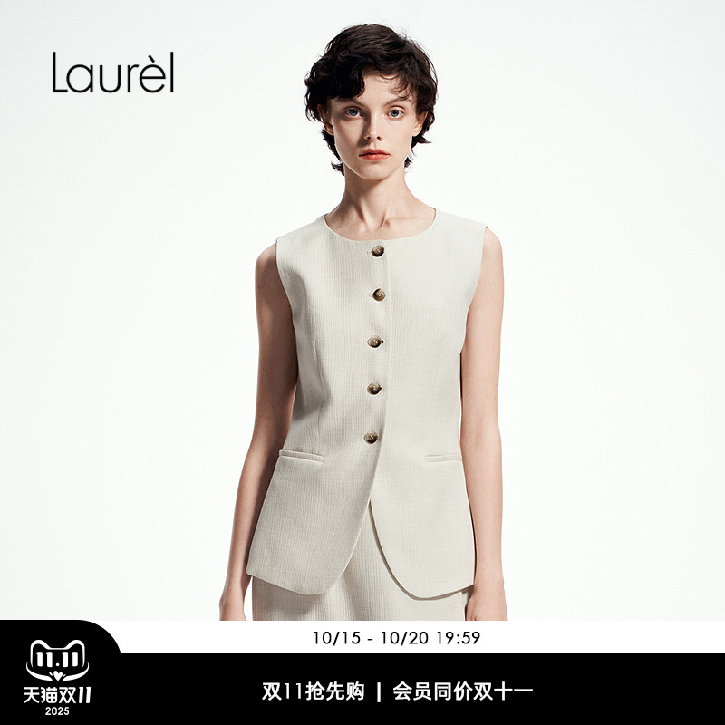 【粘纤】Laurel劳芮新款淡人几何艺术西装马甲女LWL362B00300