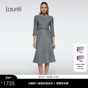 Laurel劳芮新款小香风七分袖修身连衣裙LWD363Y00600