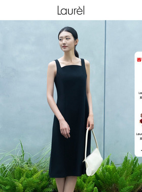 Laurel劳芮新款无袖工字领经典小黑裙LWD351Y01800